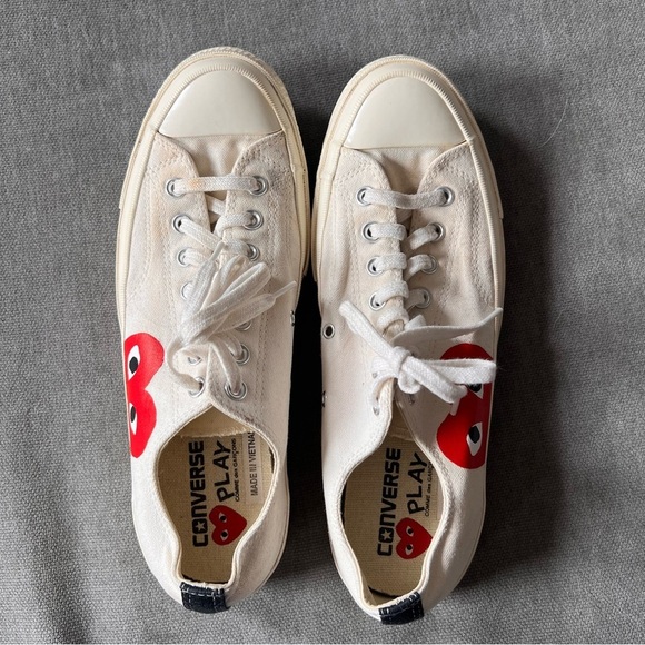 Converse Comme De Garçons PLAY White Low Top Sneakers 10 - Picture 7 of 7
